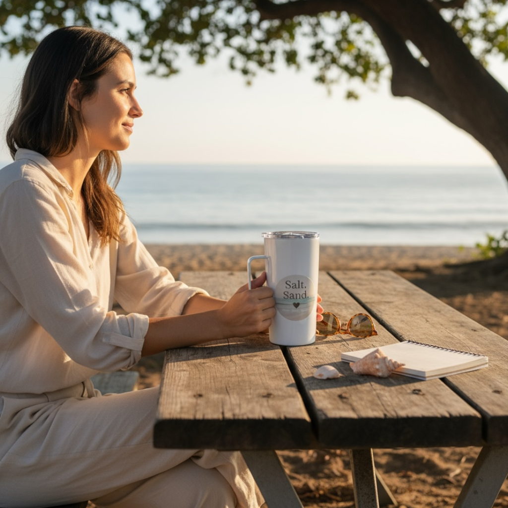 Salt Sand Love Stainless Steel Coastal Mug – 20oz