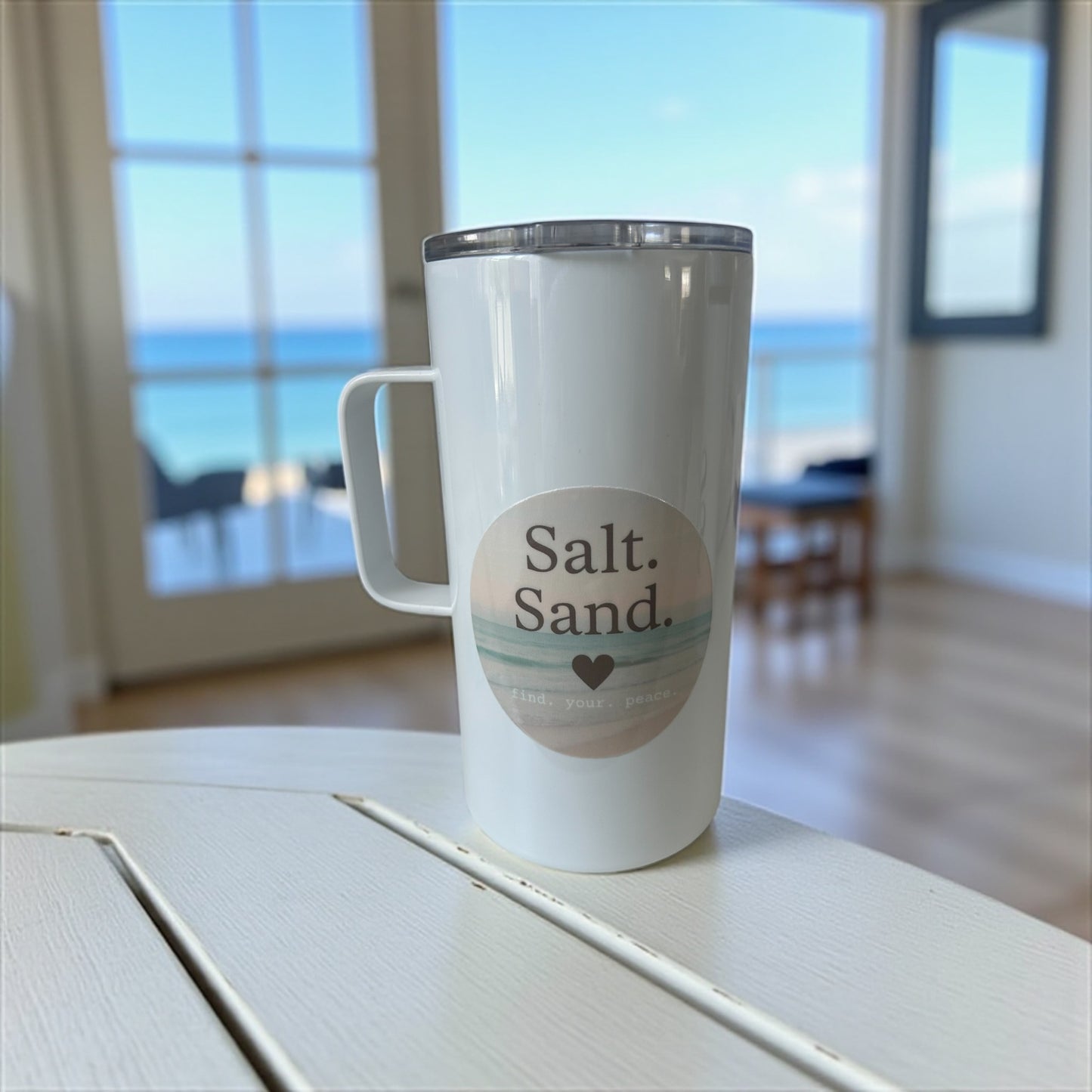 Salt Sand Love Stainless Steel Coastal Mug – 20oz