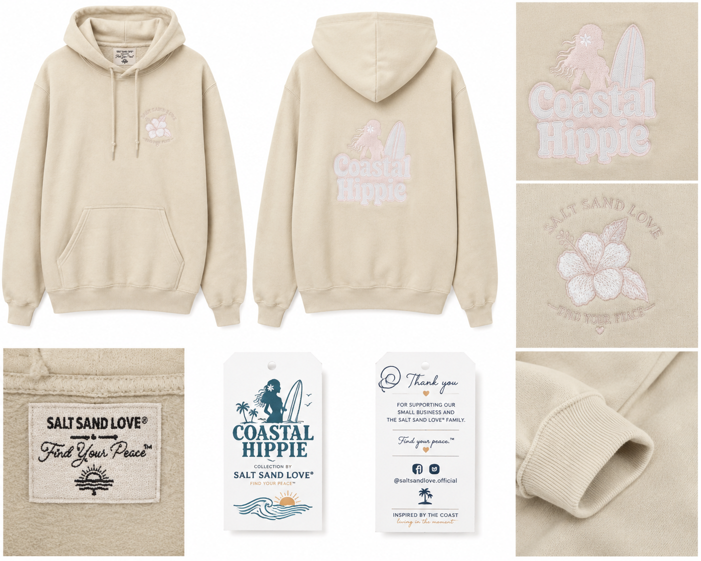Coastal Hippie Embroidered Hoodie