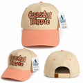 Coastal Hippie Embroidered Snapback Hat – Peach + Sand