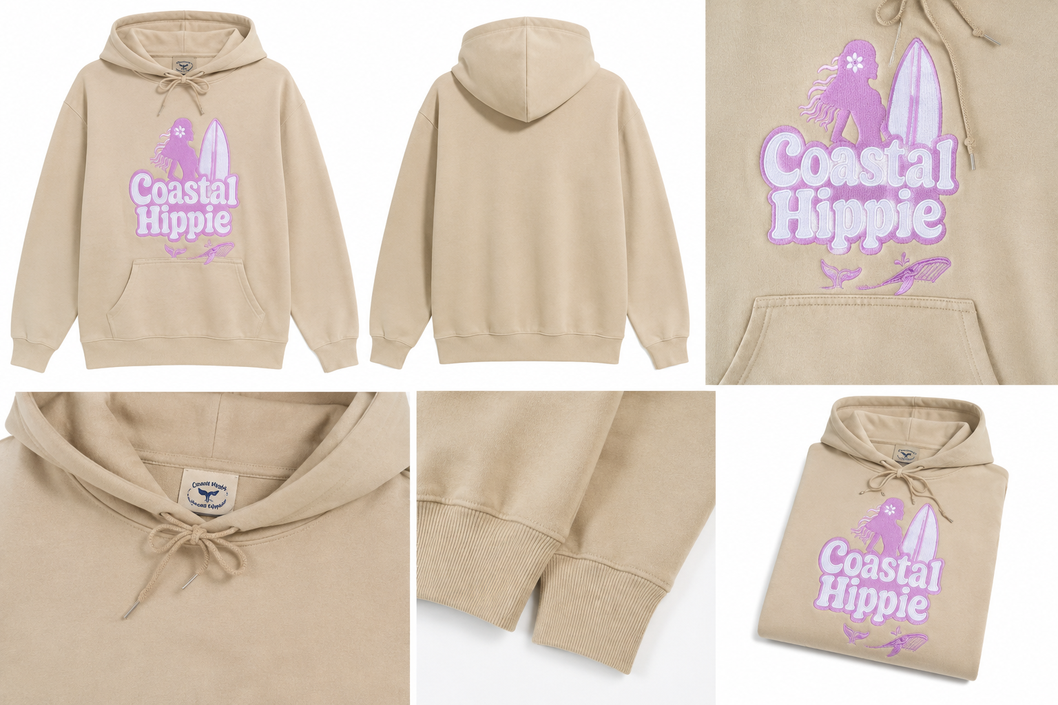 Coastal Hippie Embroidered Hoodie