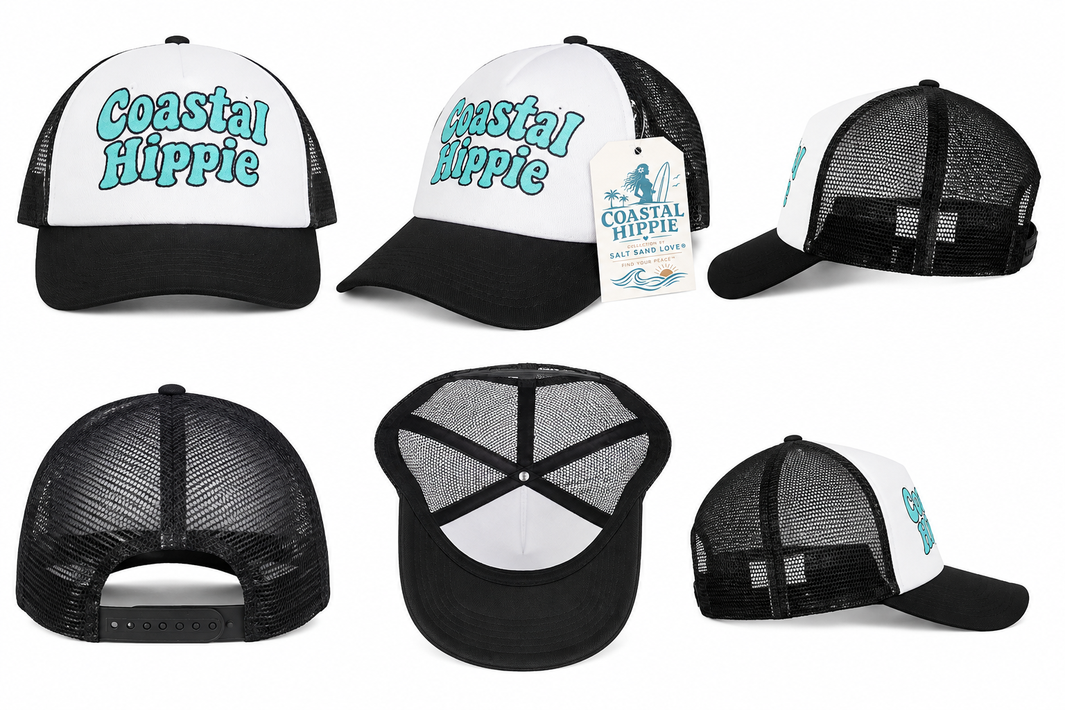 Coastal Hippie Embroidered Trucker Hat